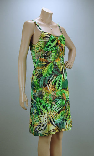 ANGELLE MILAN Sommer Kleid kurz Hängerchen Viskose grün