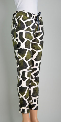 Joggpants Hose mit Animal Print Giraffe in Khaki