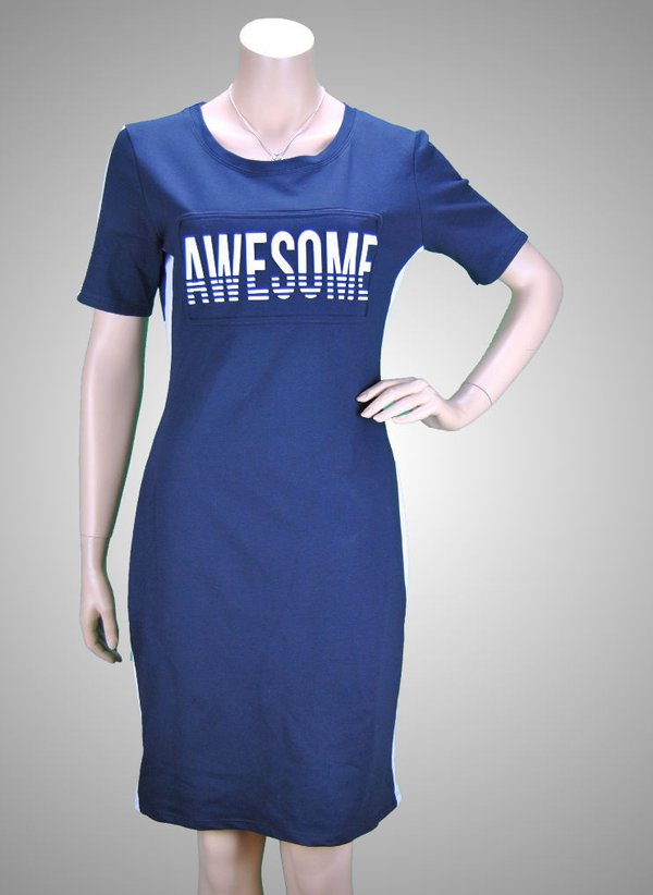 JC Creation Shirtkleid "AWESOME" dunkelblau