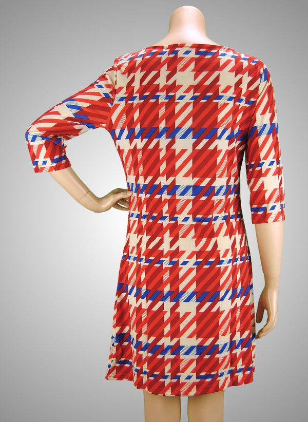 VEGAS Paris Kleid 3/4-Arm Streifen Rot Weiß Blau
