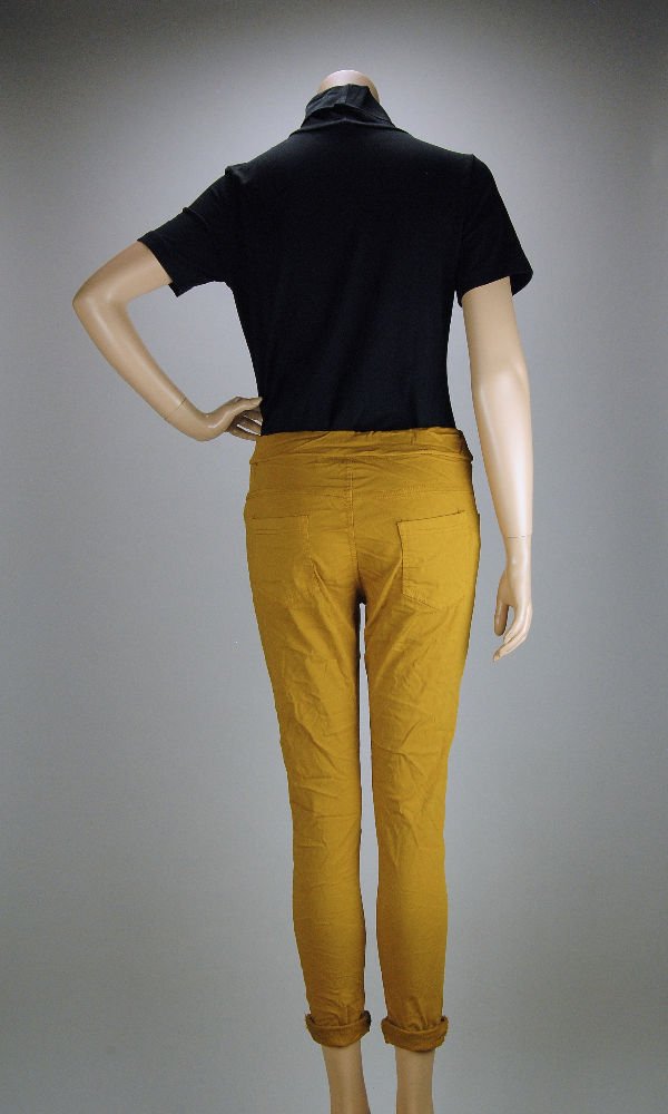 Joggpants Hose - Senf Cognac Tina\'s Khaki Uni Fashion