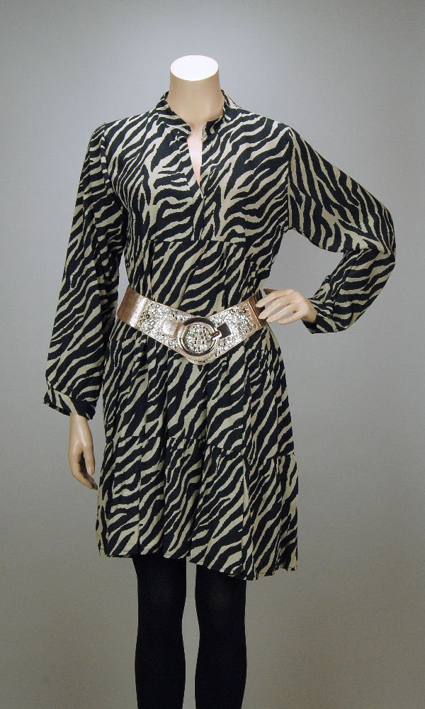 ITALY Kleid Long Tunika Animal Zebra Muster