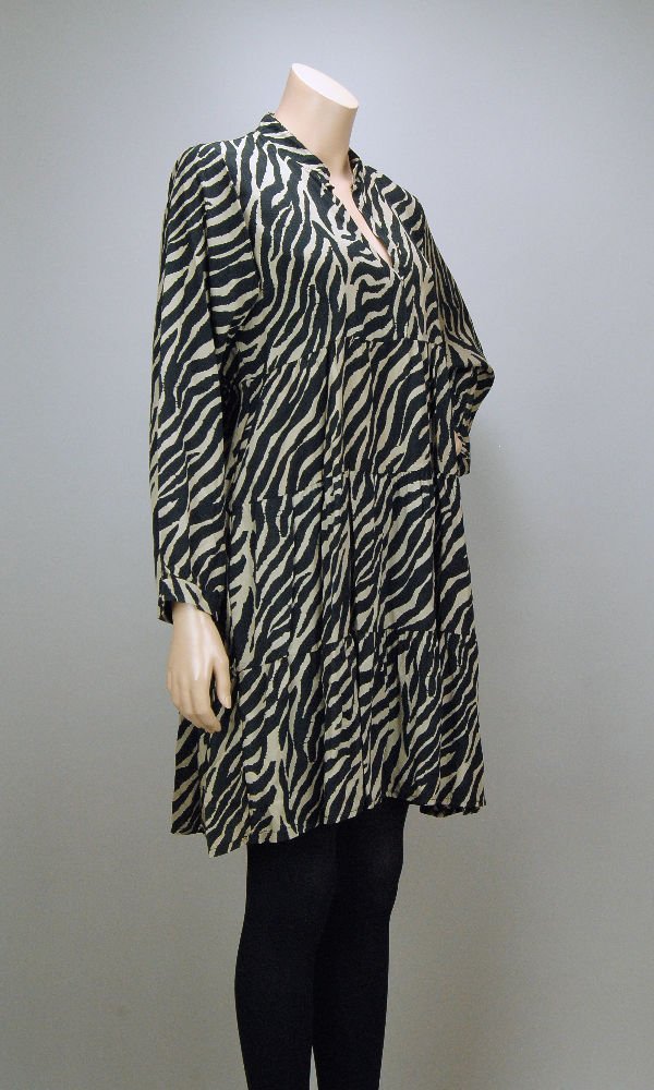ITALY Kleid Long Tunika Animal Zebra Muster