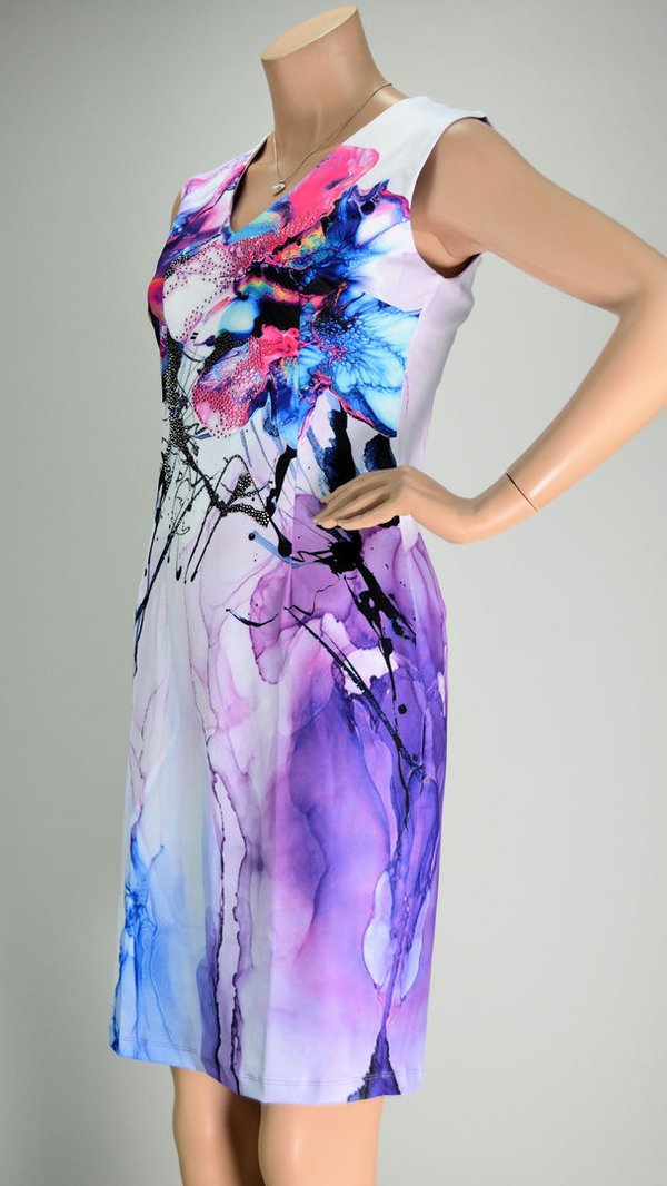 MISSY Etui Kleid Lila Graffiti + Blüten