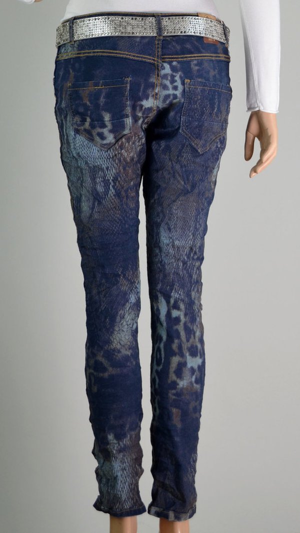 ZAC & ZOE Reversible Wende Jeans Animal + Blau