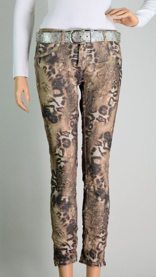 ZAC & ZOE Reversible Wende Jeans Animal + Beige