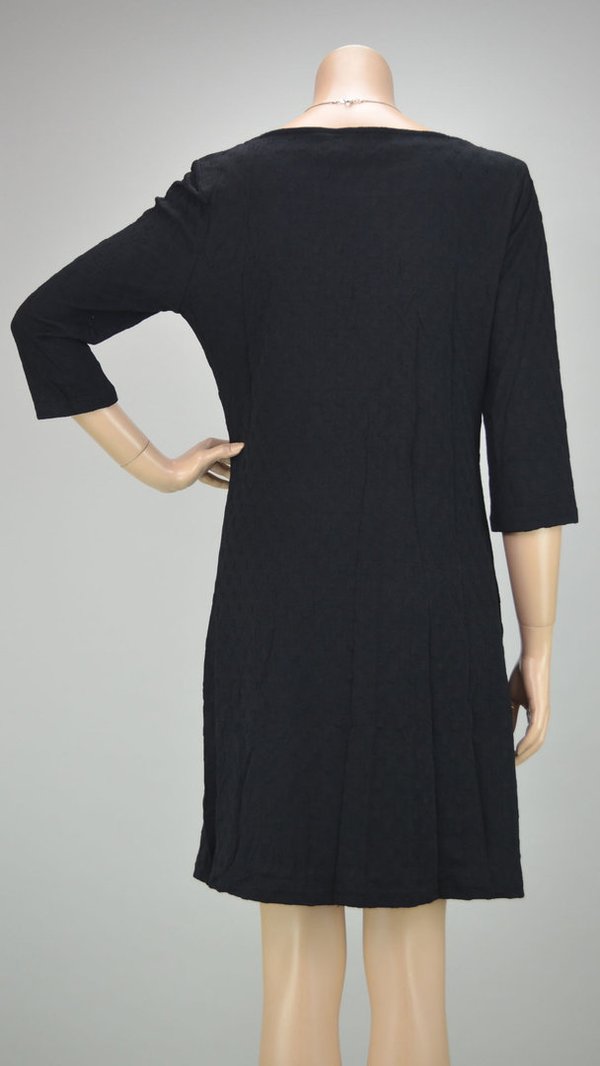VEGAS Paris Kleid 3/4-Arm Schwarz mit dezentem Muster